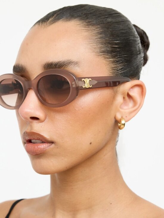 Celine CL40194U 45F Triomphe Sunglasses Brown Crystal Gradient Authentic w/ Case main image 7